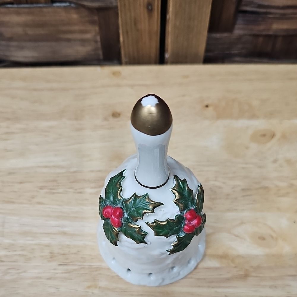 Porcelain Bell with Holly Design - Picture 5 of 7